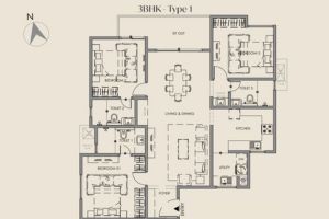 Suraksha Whispering Waves 3bhk floor plan